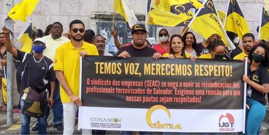 Sintral-BA realizou mobilização em frente à Secretaria Municipal de Gestão