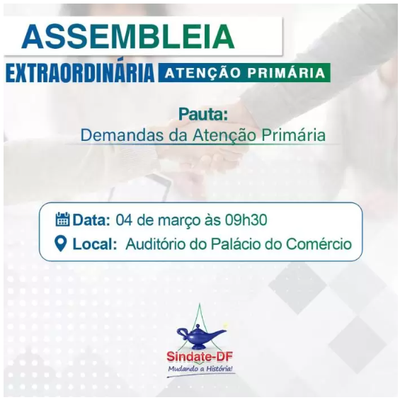 Convocação para Assembleia Extraordinária- Atenção Primária