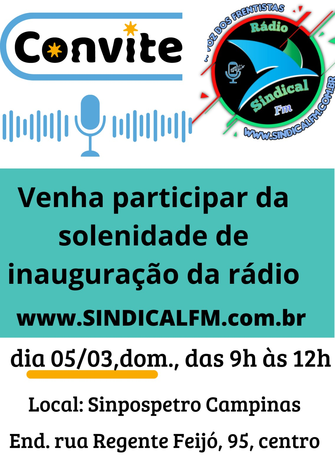 Sinpospetro Campinas inaugura estúdio de Rádio web e Podcast neste domingo