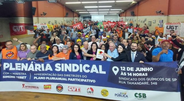 Edna Alves participa de reunião com Simone Tebet: pauta dos trabalhadores em encontro com movimento sindical