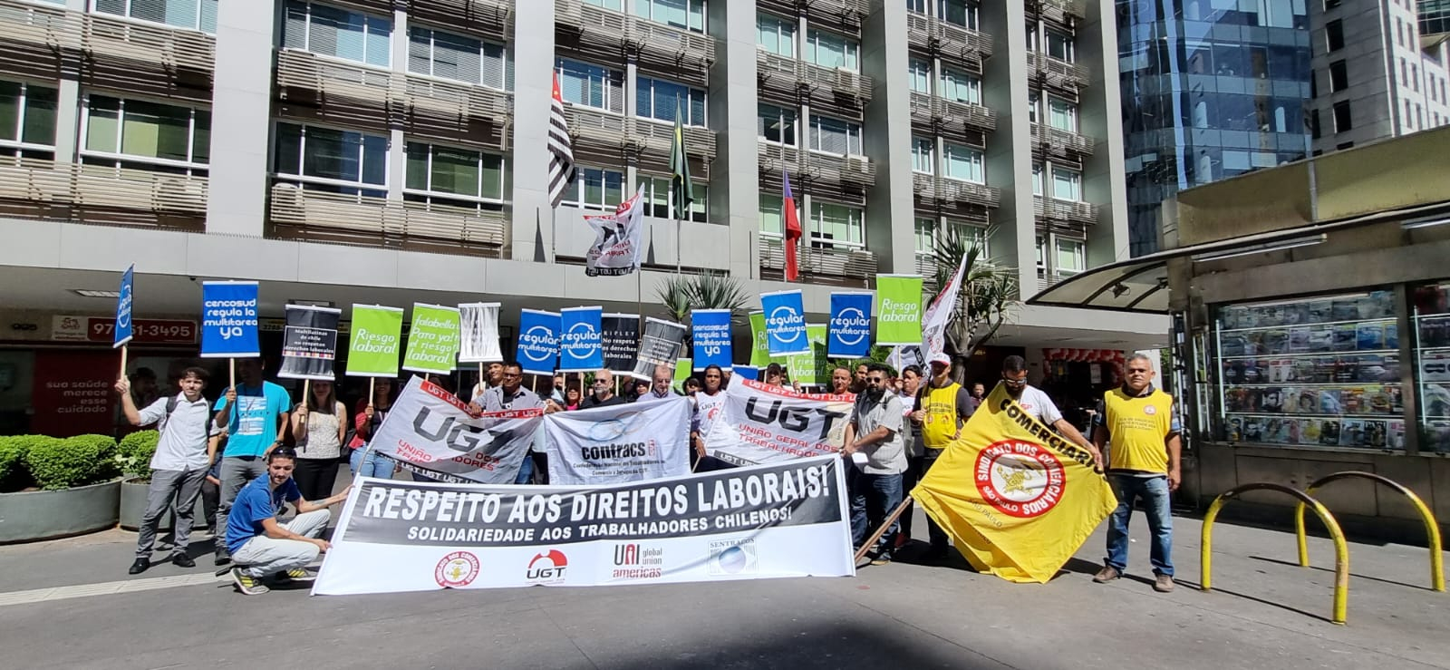 UGT participa de ato mundial em solidariedade aos trabalhadores Chilenos