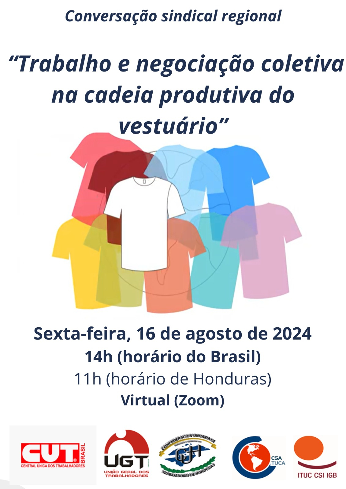 UGT, CUT e CSA Promovem Evento Virtual sobre