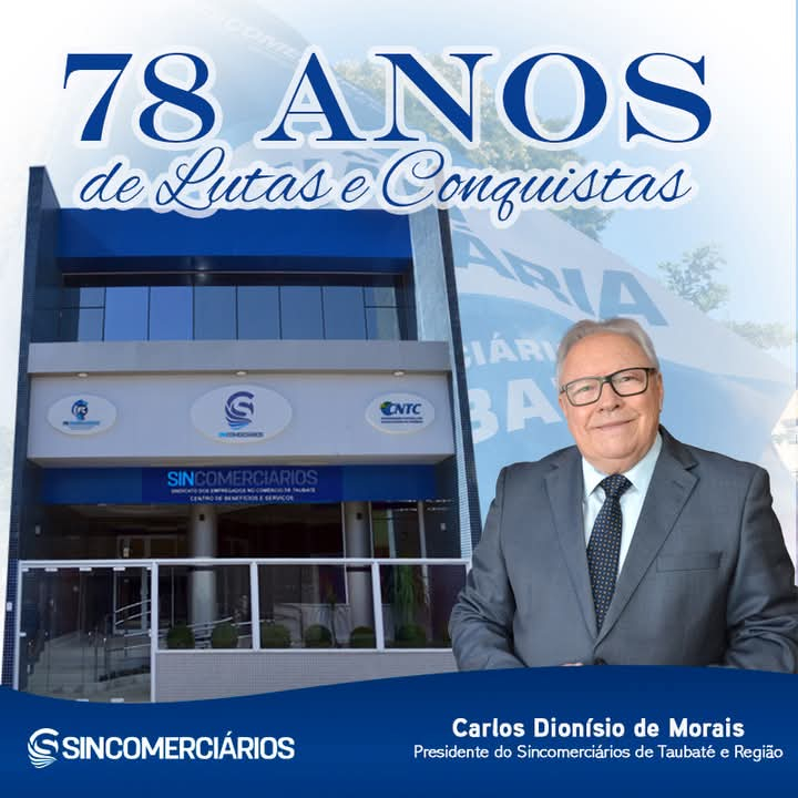 Sincomerciários Taubaté completa 78 anos