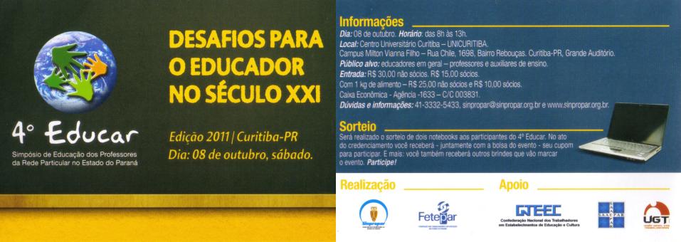 4º Educar - Simpósio de Educação dos Professores da Rede Particular no Estado do Paraná