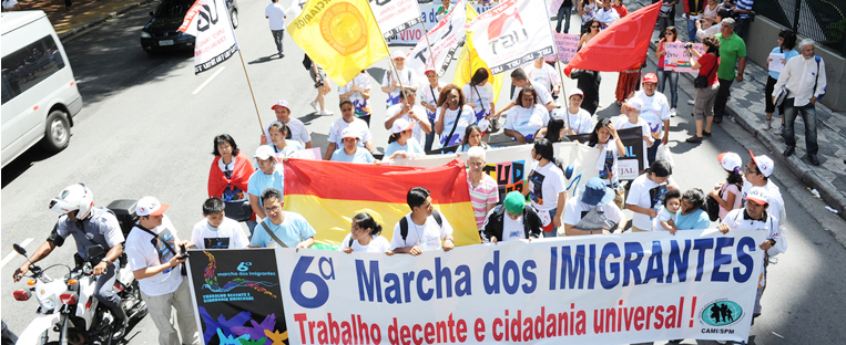 6ª Marcha dos Imigrantes com o tema Trabalho Decente e Cidadania Universal