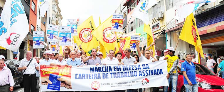 Comerciários de São Paulo e sindicatos ugetistas# promovem II Marcha Pela Carteira Assinada