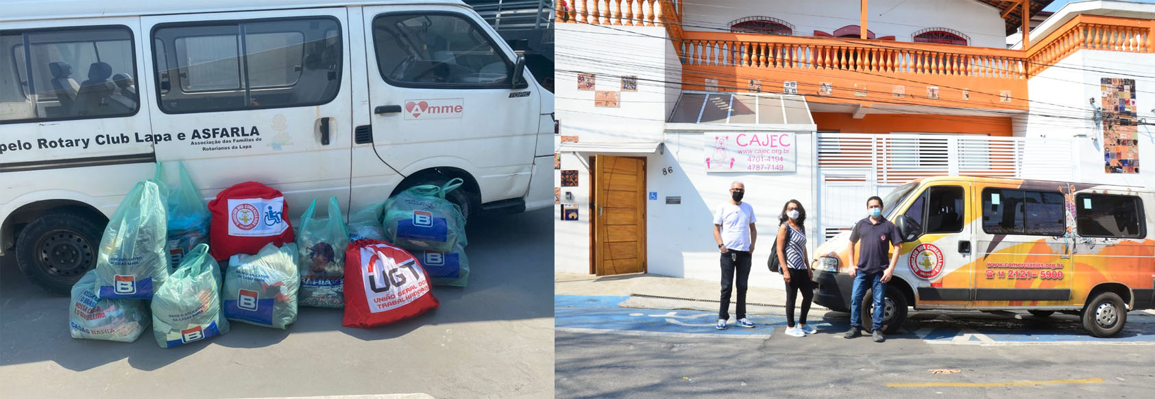 Sindicato dos Comerciários entregam doações ao Cajec e AMME