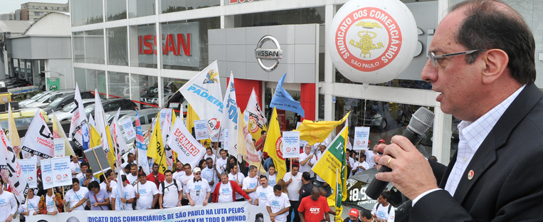 UGT faz ato em apoio a sindicalistas americanos contra a Nissan