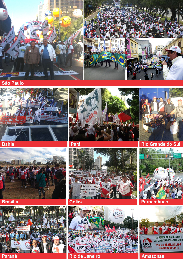 UGT promove manifestações em todo Brasil