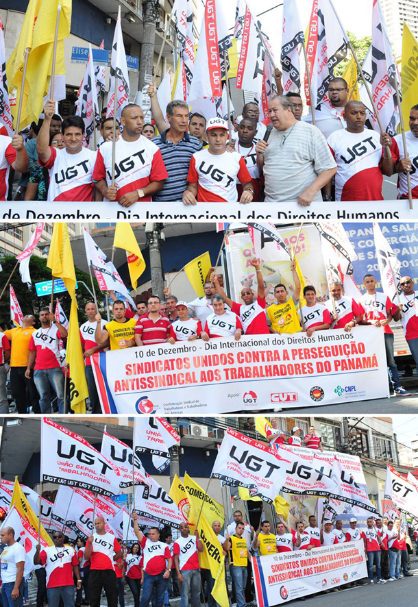 UGT protesta contra repressão sindical no Panamá
